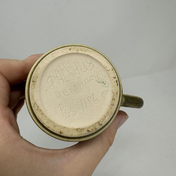 1950s Palshus Frode Bahnsen Danish Pottery Teapot Set Green Signed DLS 1186 - Picture 15 of 16